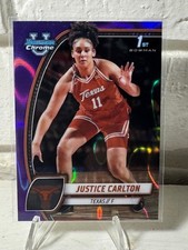 2024-25 Bowman University Chrome - Justice Carlton #38 Purple Lava Refractor...