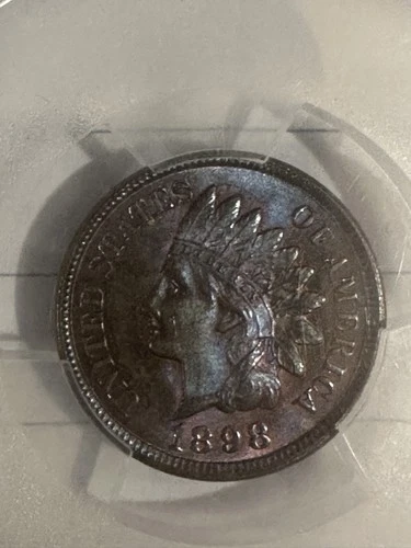 1898 Indian Head Cent - 1c PCGS MS64 RB - Red Brown
