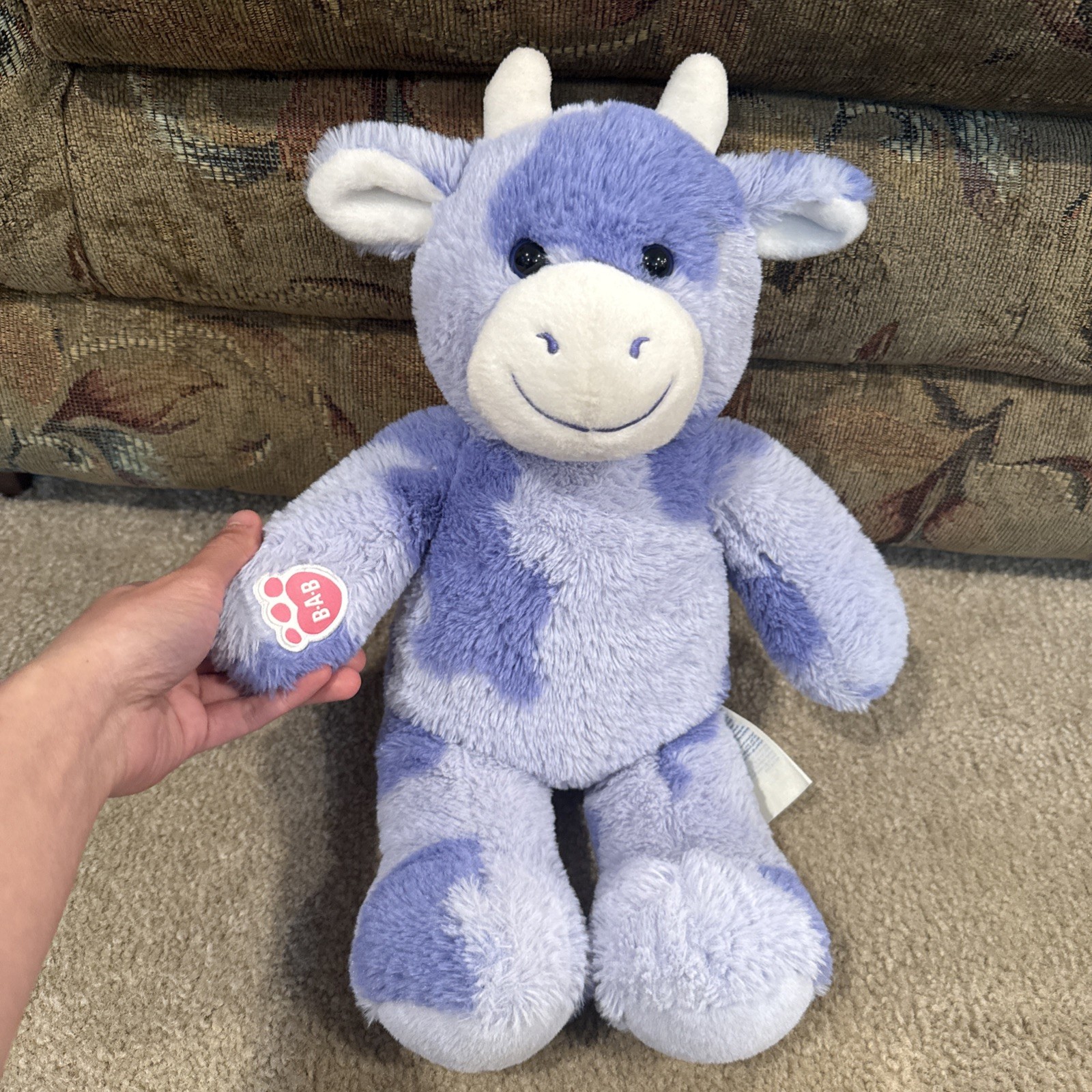 Build-A-Bear Purple Lavender Jelly Cow HTF Retired Plush BAB 16-Inch Soft Cute