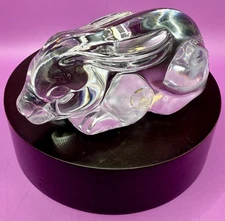 Princess House Bunny Rabbit Lead Crystal Glass Figurine Paperweight Hand Cooler