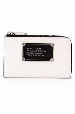 Marc Jacobs Standard Supply Zip Wallet White Leather Coin Purse MSRP $150 | NWT