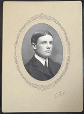 MLB 1902 Red Sox 1903 Yankees RHP Doc Adkins Cabinet Card Beloit College WI RC