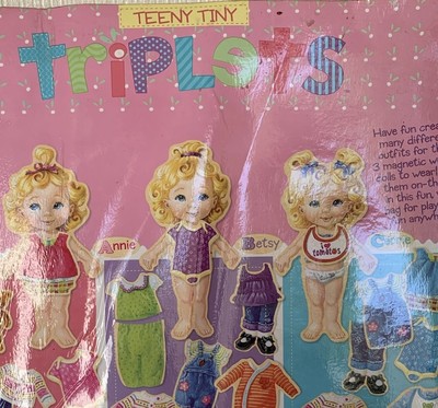 Teeny Tiny Triplets Wooden Magnetic Dress Up Dolls Play Set SHURE