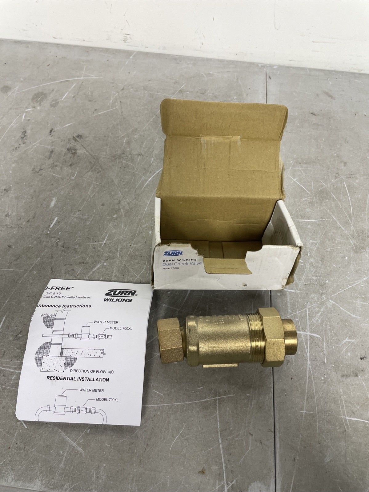 Zurn Wilkins 1UFMX34UF-700XL Dual Check Valve Outlet 3/4" FNPT / Inlet 1" FMTC
