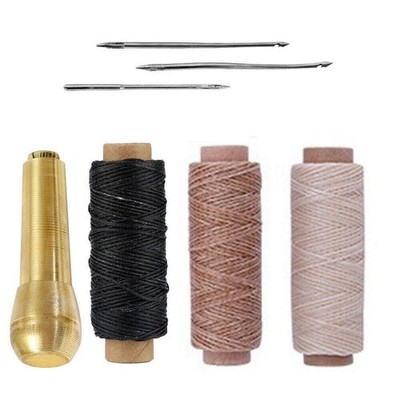Leather Craft Awl Tool Pin Sewing Punching Hole Maker Puncher Waxed Thread Set