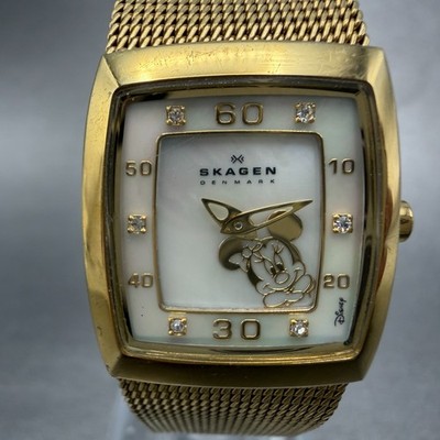Skagen Minine Mouse Watch Women 21mm MOP Dial Rectangle  display picture 3