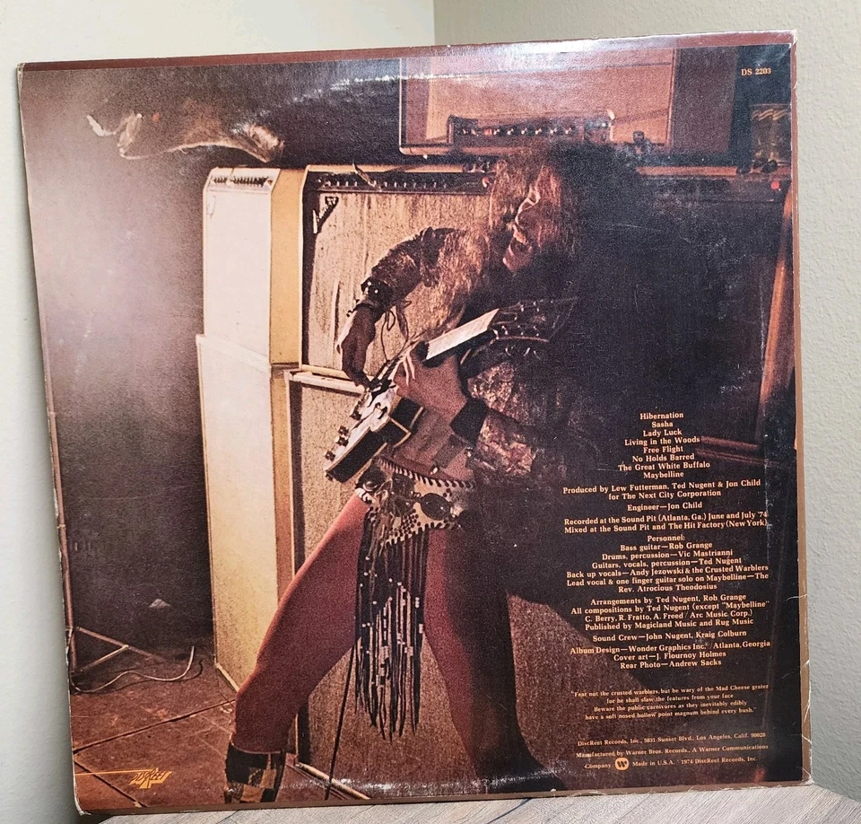  Ted Nugent - Tooth, Fang & Claw - Vinyl LP 1974 Discreet DS 2203 VG/VG+ - Image 3 of 4