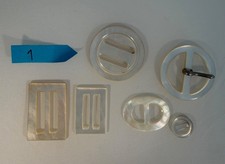 Antique Vintage Carved Mother Of Pearl Belt Buckle And Slides Lot