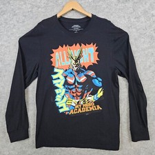 Funimation My Hero Academia All Might Black Size L Long Sleeve Tee T-Shirt Logo