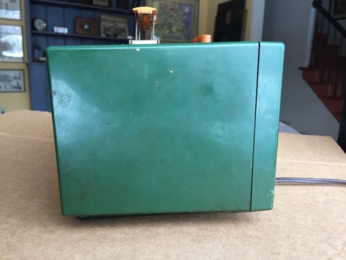 vintage zenith tube radio broadway R512F green bakelite? owl eyes race track - Picture 15 of 24