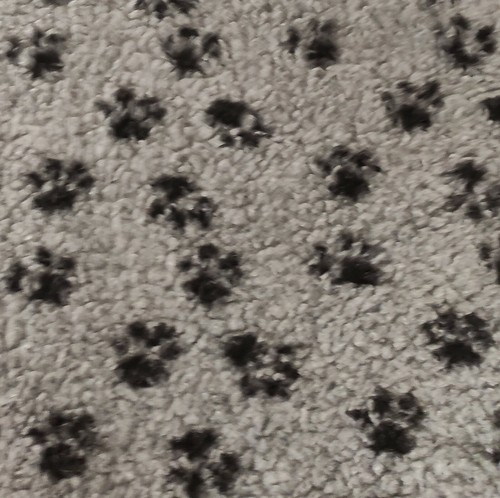 Faux Sheepskin Paw Print Sherpa Fabric - A1296 - Picture 5 of 6