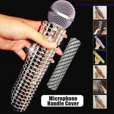 Rhinestone Microphone Handle Cover Sleeve Protector Prop Accessories Sparkly
