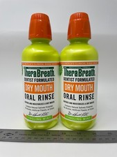 2 PK TheraBreath Professional Dry Mouth Oral Rinse Tingling Mint 16 OZ EXP 1/24