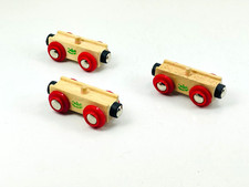 Vilac Learning Letters Wood Wooden Railway Train 3pc Lot Cargo Car Replacement