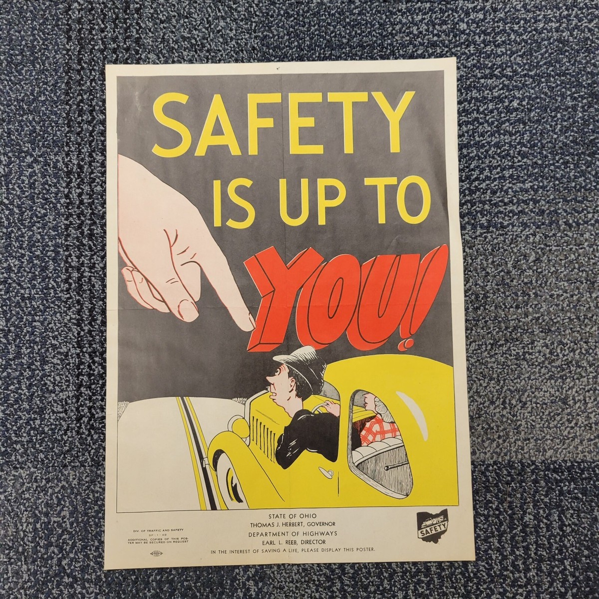 1940-50s Division Of Traffic And Safety Council 21x15 Poster