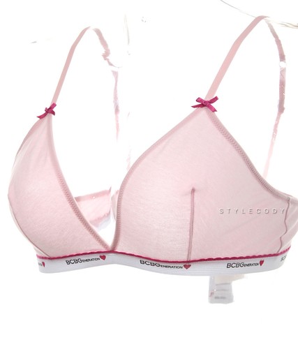 BCBGENERATION 28 NEW 4855 Pink Solid Racerback Wirefree Triangle Bra M OS