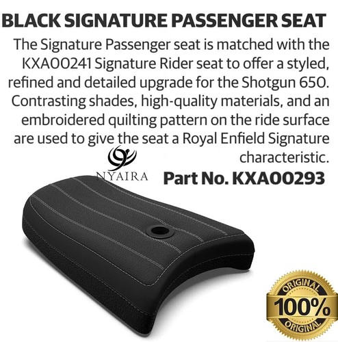 Black Signature Passenger Seat For Royal Enfield Shotgun 650 – KXA00293