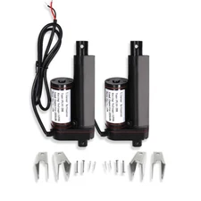 2 Sets 2" Inch Black Linear Actuator Stroke 225Lbs Lift 12V Volt DC & Brackets