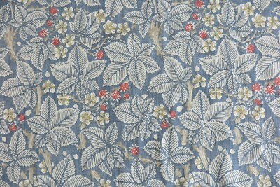WILLIAM MORRIS CURTAIN FABRIC DESIGN Bramble 4 METRES MINERAL & SLATE 100% LINEN