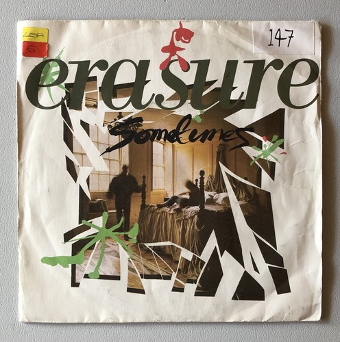 ERASURE Sometimes b/w Sexuality 7" 45rpm UK Picture Sleeve Solid Centre VG+/EX