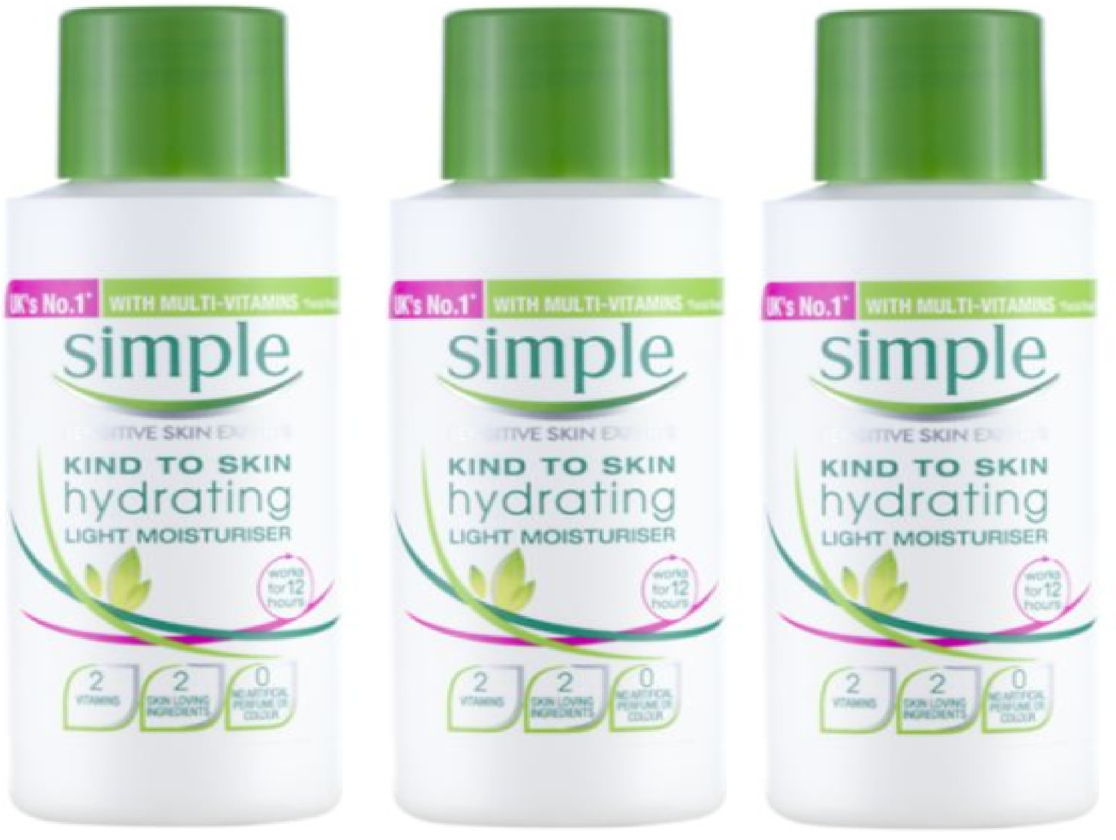 Simple Kind To Skin Hydrating Light Moisturiser Works for 12 Hours (50ml) X6 - Image 3