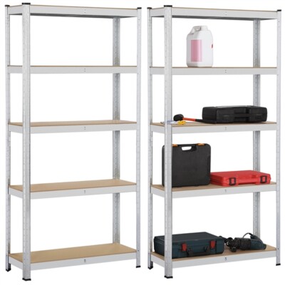 2x Lagerregal 180x 90 x 30 cm Schwerlastregal 5 MDF-Platten Kellerregal 875kg
