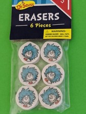Dr. Seuss Erasers 6 New