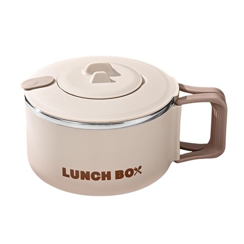 Stainless Steel Instant Noodles Bowl w/Sealing Lid Soup Thermal Mug Phone Holder - Picture 3 of 15