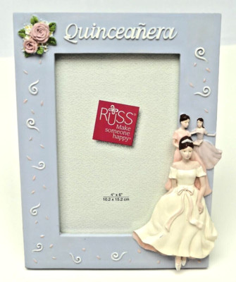 RUSS Quinceanera Sweet 15 Birthday 4x6 Handpainted Purple Picture Frame No 48326