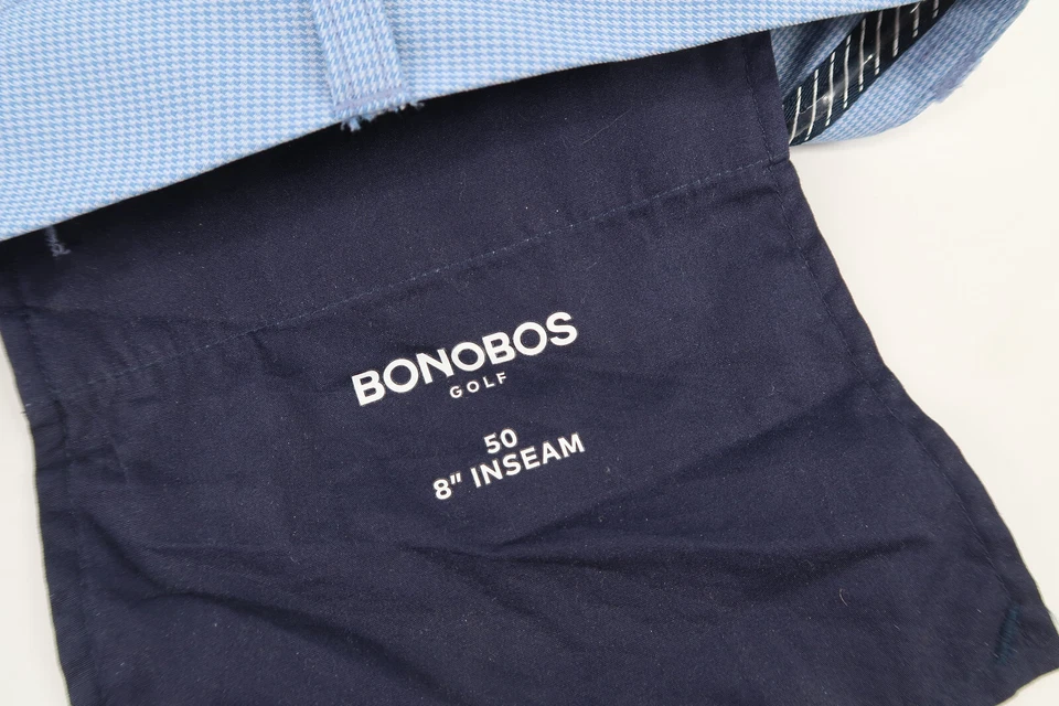 Bonobos Golf Mens 50 Highland Golf Shorts Performance Blue Checks 8” Inseam - Image 3 of 4