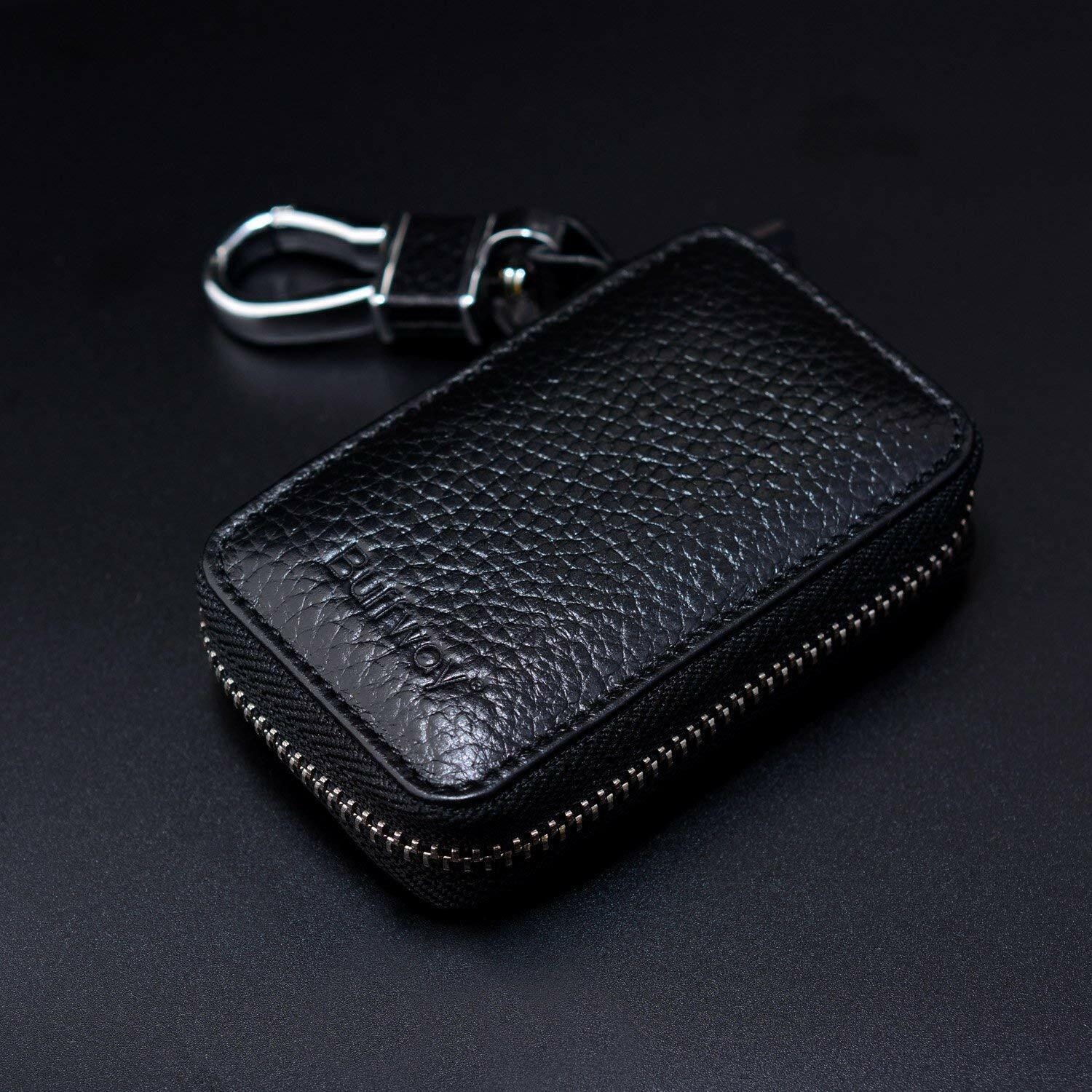 Buffway Car Key case,Genuine Leather Car Smart Key Chain Keychain ...