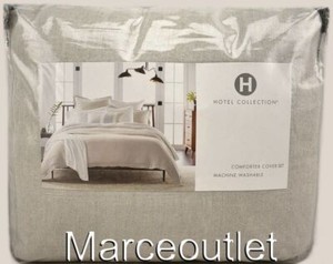 Hotel Collection Linen Blend KING Duvet Cover & Pillowshams Set Natural