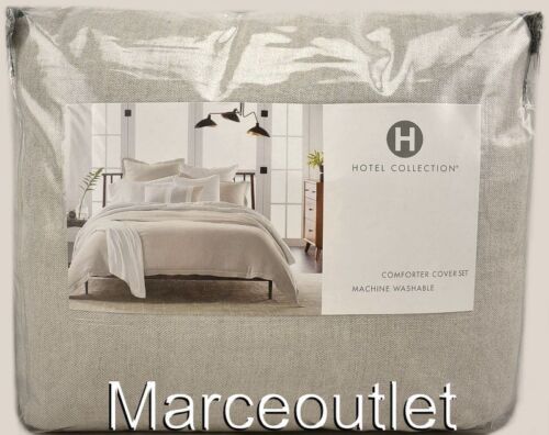 Hotel Collection Linen Blend KING Duvet Cover & Pillowshams Set Natural