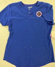 Scrubstar Women  s Blue 3 Pocket Supreme Stretch Scrub Top Size S NWT