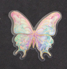 Beautiful Bright Colorful Butterfly Transparent Sticker 2.25" x 2.38" R