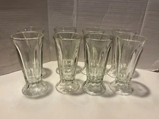 Vintage 8 Jeanette Glass Ribbed Ice Cream Sundae Parfait Glass 5.5" H X 2.5"D