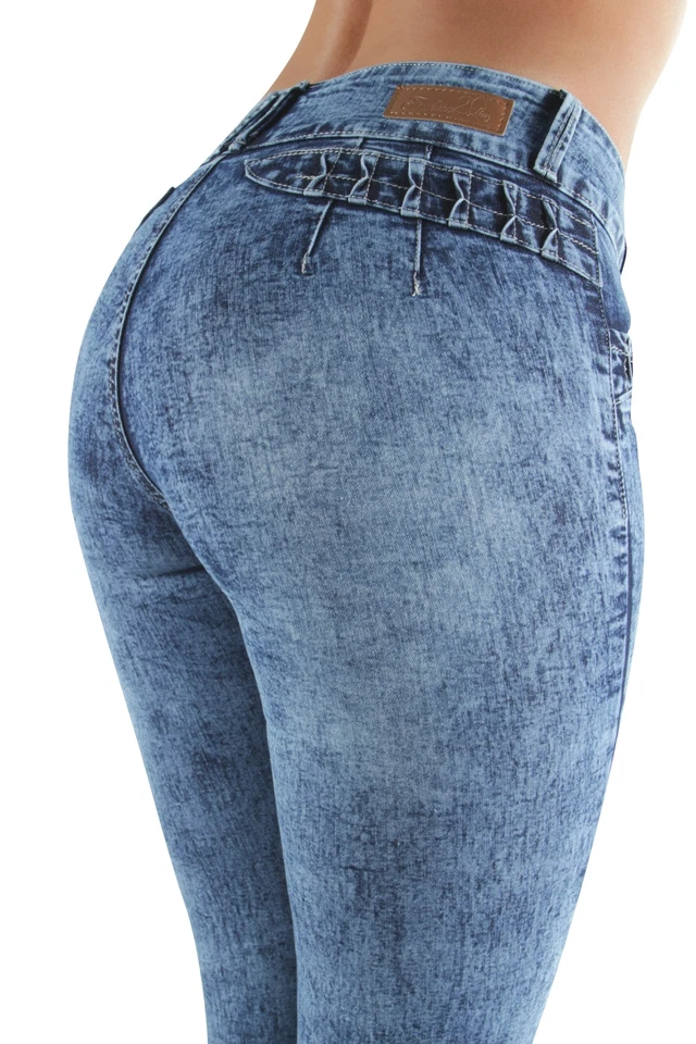 Jeans ajustados rasgados diseño colombiano, levantamiento de glúteos, Levanta Cola Foto 2 de 4