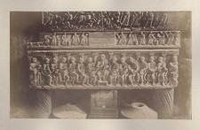 Bas Relief Art Romain Roman Religion 2 Photos Vintage Albumine Ca 1880