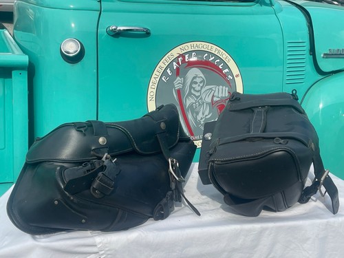 The Leather Works Stockton CA saddle bags Harley (?) very nice thick leather