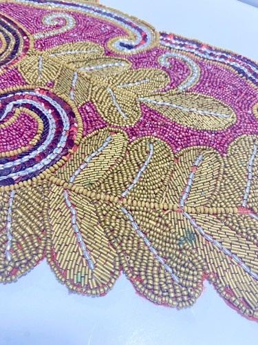 Paisley Beaded Table Runner Dinner Party Holiday Dinner - Picture 6 of 20