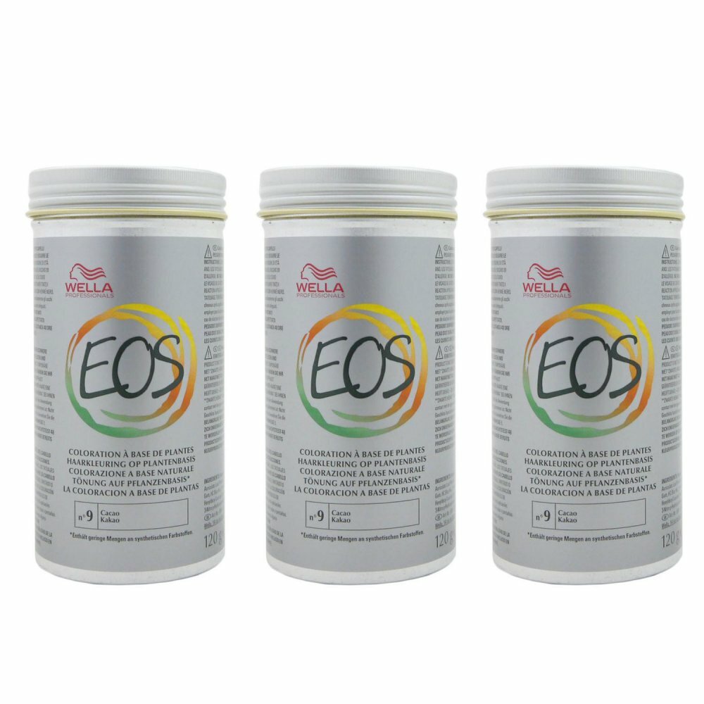 Wella EOS Pflanzentönung 3 x 120 g Tönung auf Pflanzenbasis - 9 Cacao Set