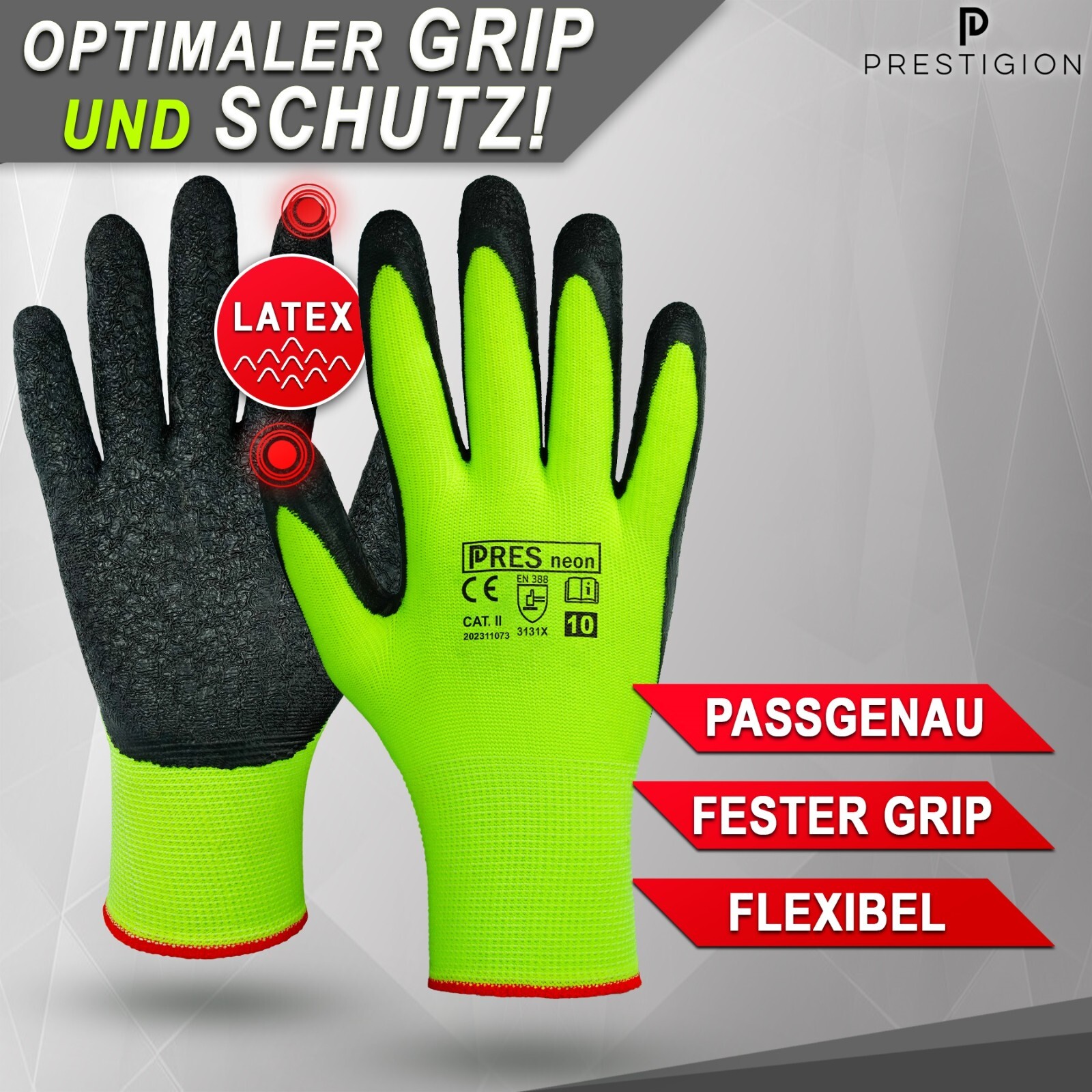 ⭐12 bis 240 Paar Robuste Arbeitshandschuhe Herren Garten Montagehandschuhe Latex 2