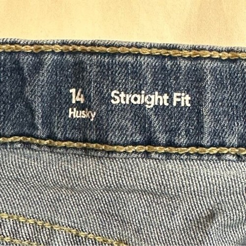 Urban Pipeline Ultimate Straight Fit Adjustable Waist Denim Blue Jeans 14 Husky - Picture 5 of 8
