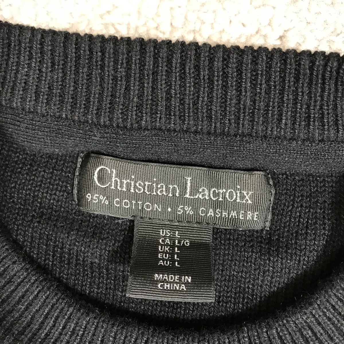❤️BAZAR CHRISTIAN LACROIX ボーダーニットセーター❤️ New Christian Lacroix Sweater Mens Large Pullover Cashmere Green