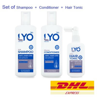 Lyo Hair Shampoo , Conditioner & Tonic Growth Fast Reduce Hair Loss Side Burn
