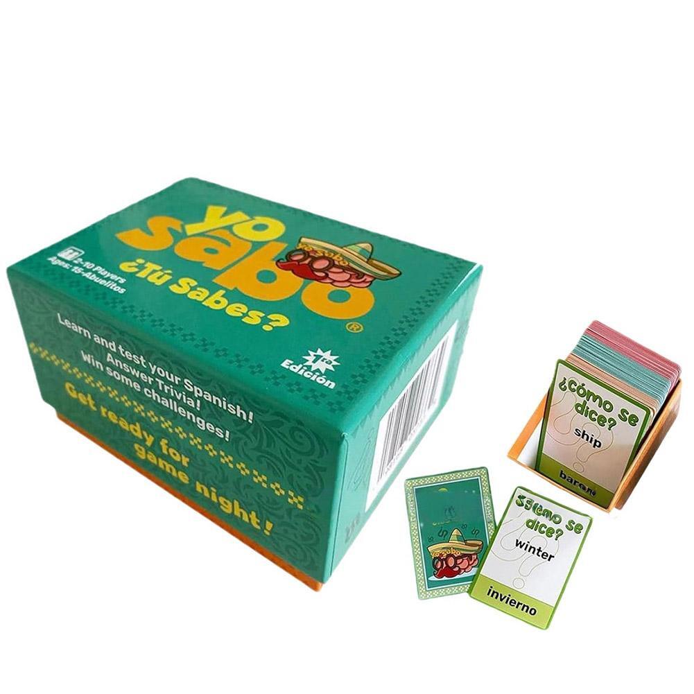 No Sabo Card Game Tu Sabes Spanish Card Game - Family Bilingual Card Game,