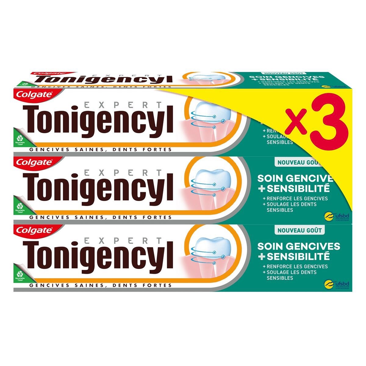 Dentifrice Colgate Gencives Saines et Anti Sensibilité Lot de 3 Réducteur de Douleur Thermique