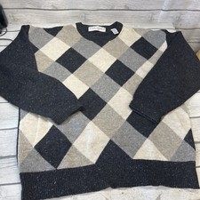 VINTAGE JOHN ASHFORD 100 PURE NEW WOOL COLORFUL Grandpa 90 s SWEATER MENS Sz XL