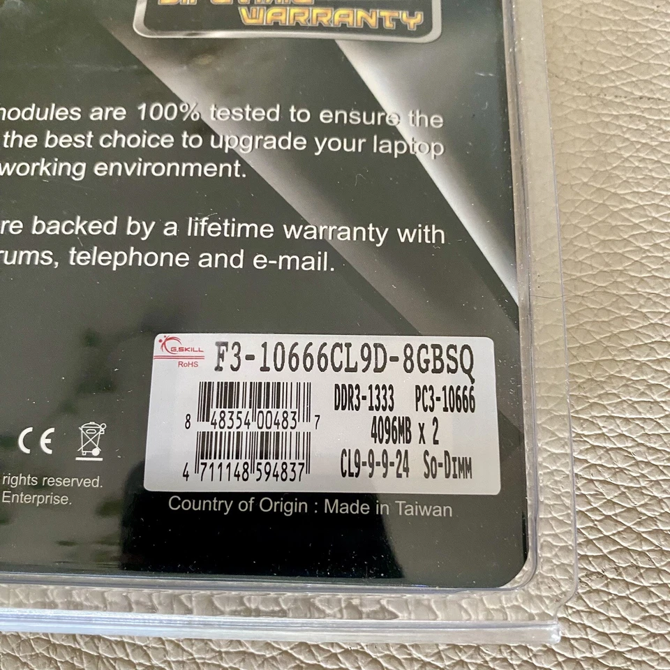 G.Skill PC3-10600 2x 4 GB SO-DIMM 1333 MHz DDR3 Pc Computer Memory RAM Stick - Image 4 of 4