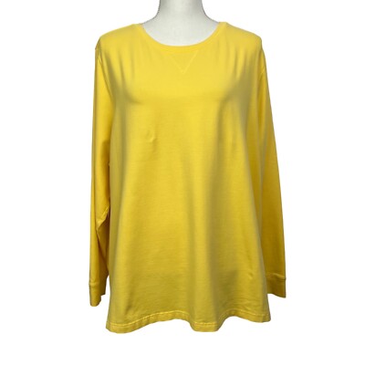 d&co Essentials Women s Pullover Top Sz 2X Color Yellow Long Sleeve Stretch